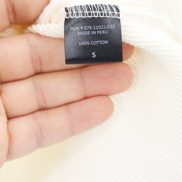 Jenni Kayne Top Women's Small Crewneck Long Sleeve Waffle Knit Cotton pullover - Picture 5 of 12